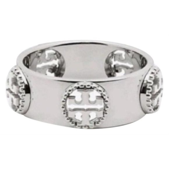 Tory Burch Silver Milgrain Ring - Picture 1 of 4